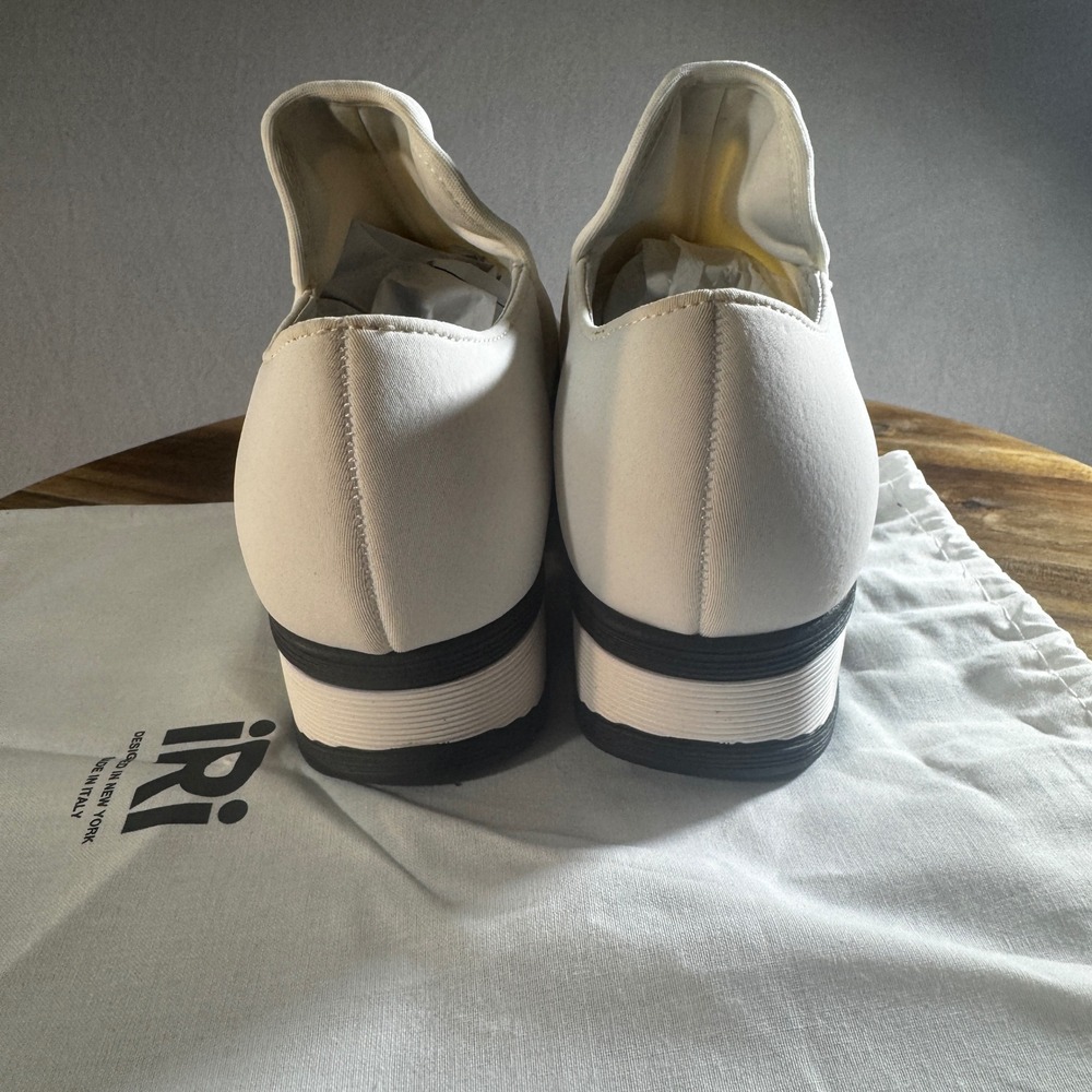 IRI New York White Slip On Platform Sneakers Made in Italy Size 38.5 Dust Bag - Picture 4 of 8